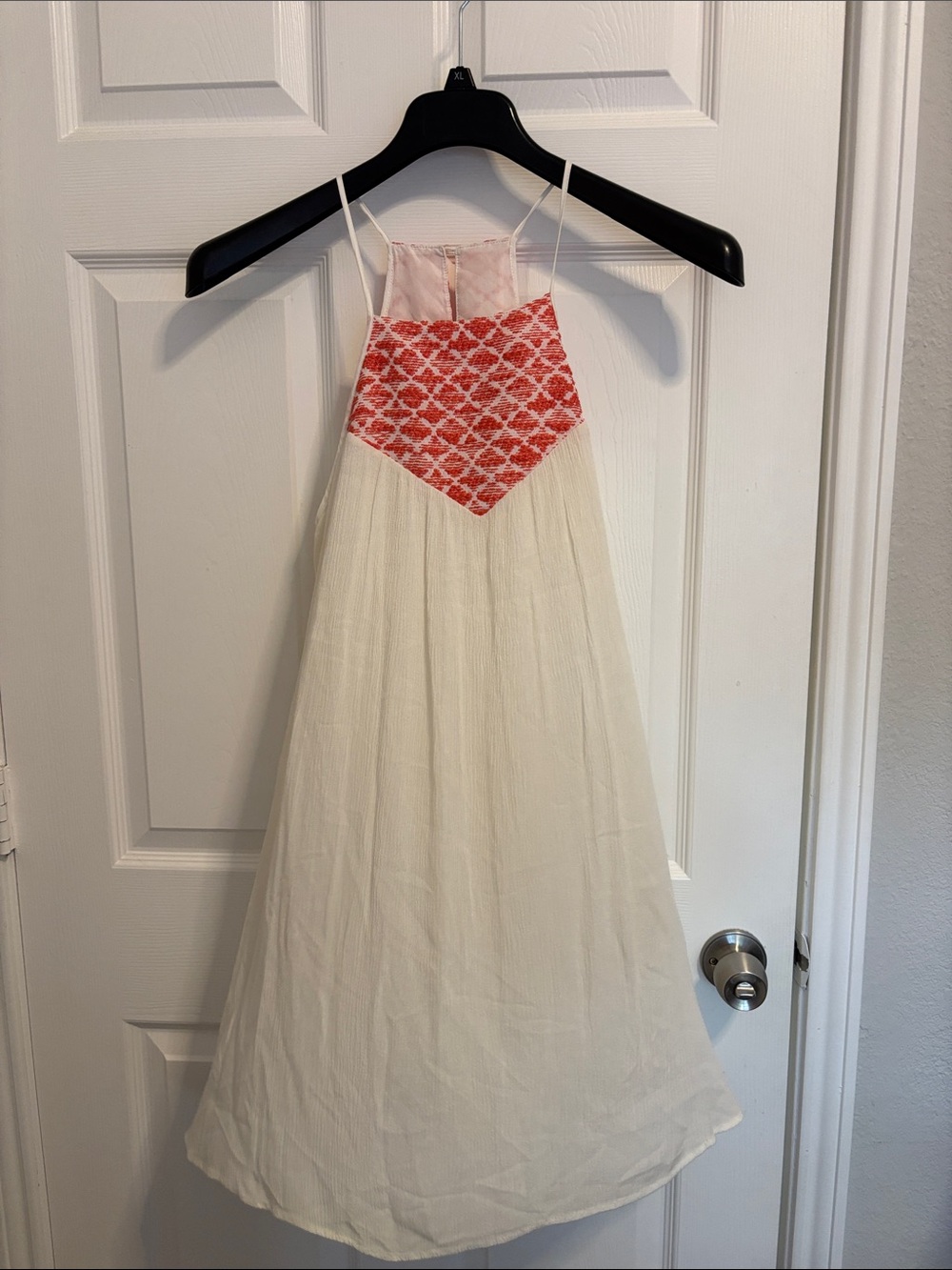Jack by BB Dakota Ivory Maxi Dress with Coral Embroidered Bodice